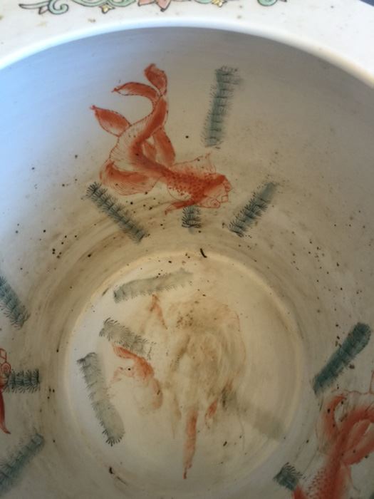 Vintage Chinese Fish Bowl Or Jardiniere Signed [Photo 4]