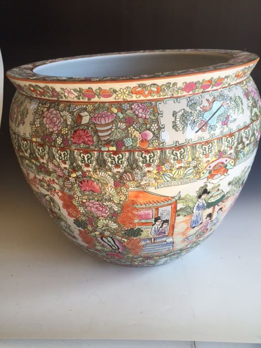 Vintage Chinese Fish Bowl Or Jardiniere Signed [Photo 2]