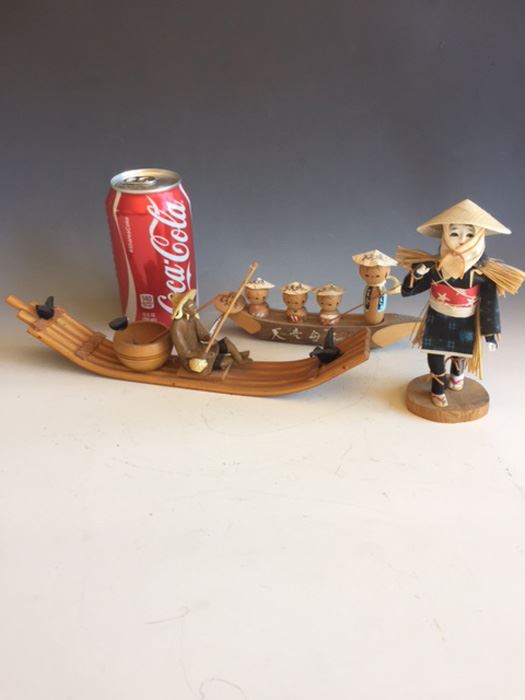 Asian Wooden Figurines Lot [Photo 3]