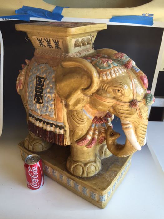 Vintage Chinese Garden Stool Seat Elephant [Photo 3]