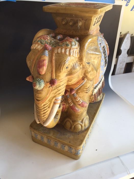 Vintage Chinese Garden Stool Seat Elephant [Photo 2]