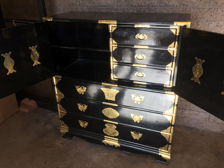 Black Asian Campaign Style Dresser [Photo 2]