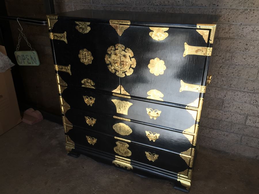 Black Asian Campaign Style Dresser [Photo 4]