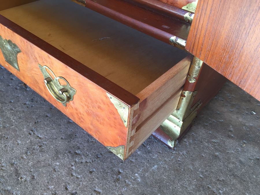 Asian Campaign-Style Cabinet Chest Of Drawers [Photo 3]