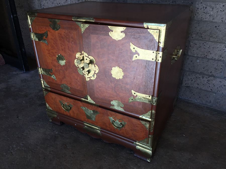Asian Campaign-Style Cabinet Chest Of Drawers [Photo 1]