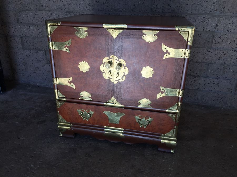 Asian Campaign-Style Cabinet Chest Of Drawers [Photo 4]