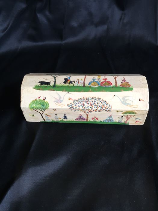 Mexican Hand Painted Box With Playing Cards [Photo 1]