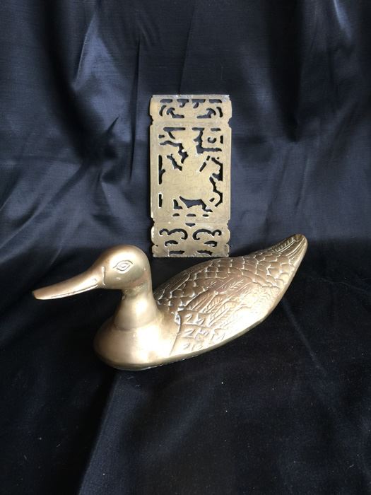 Brass Duck And Plaque Lot [Photo 2]