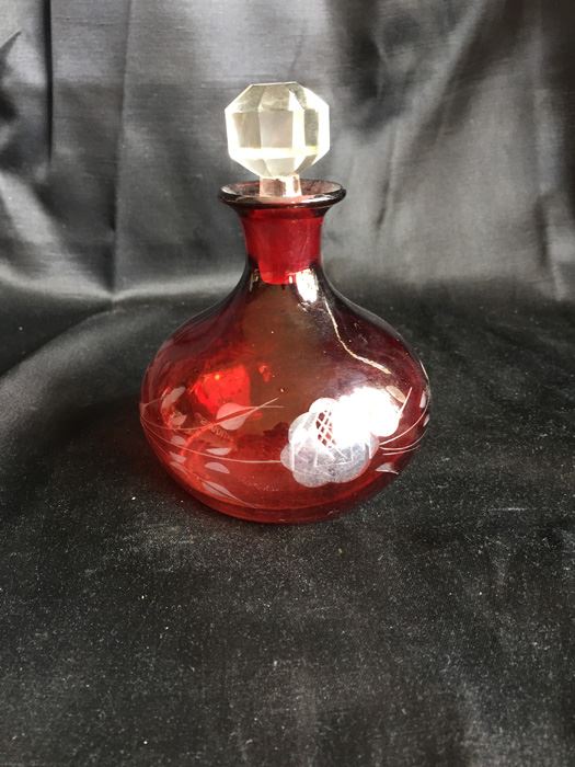 Bohemian Cranberry Ruby Red Decanter With Stopper [Photo 4]