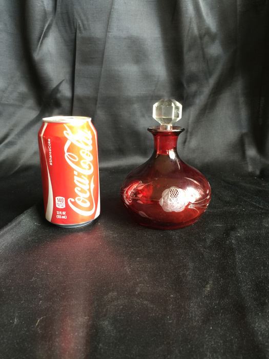 Bohemian Cranberry Ruby Red Decanter With Stopper
