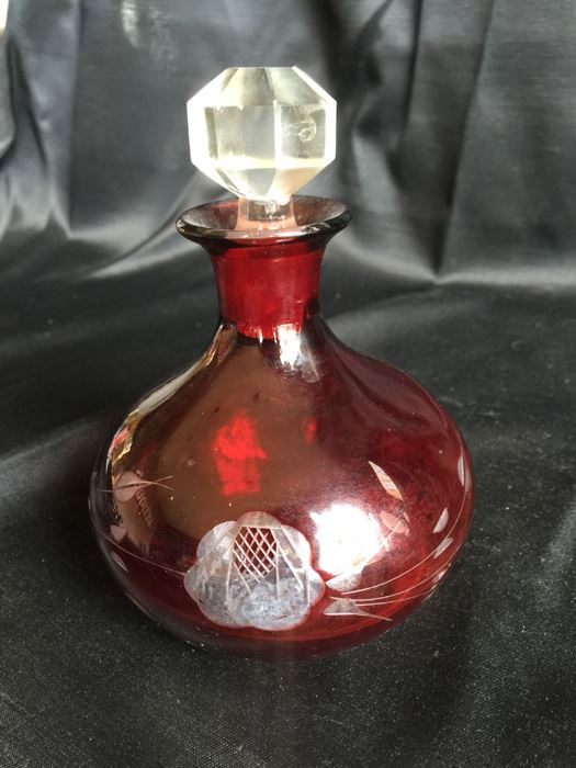 Bohemian Cranberry Ruby Red Decanter With Stopper [Photo 5]