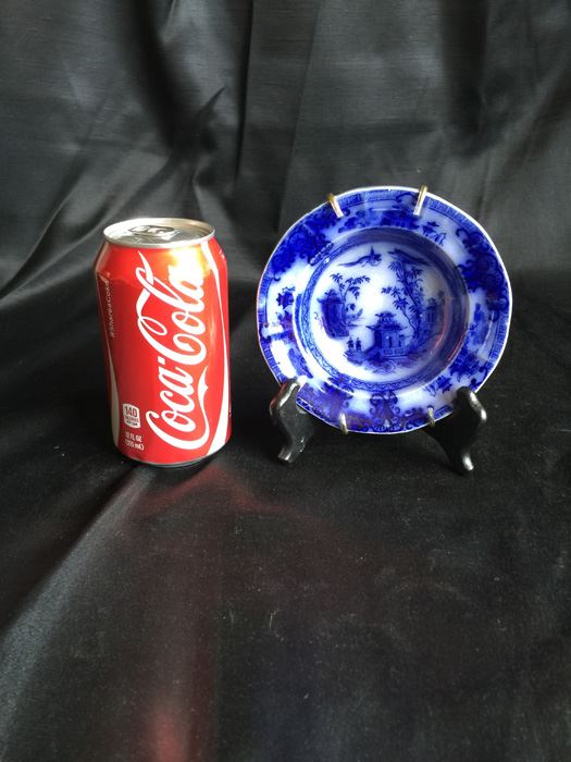 Antique J Clementson Flow Blue Ironstone Chusan Bowl