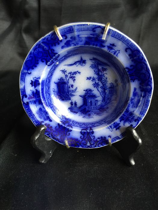 Antique J Clementson Flow Blue Ironstone Chusan Bowl [Photo 3]