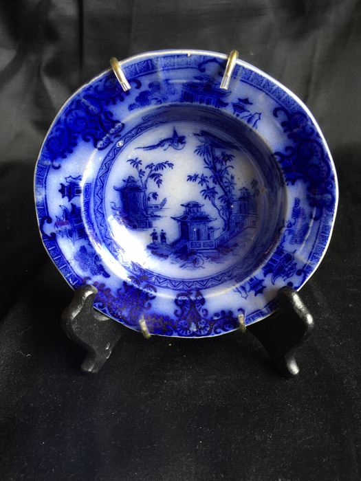 Antique J Clementson Flow Blue Ironstone Chusan Bowl [Photo 2]