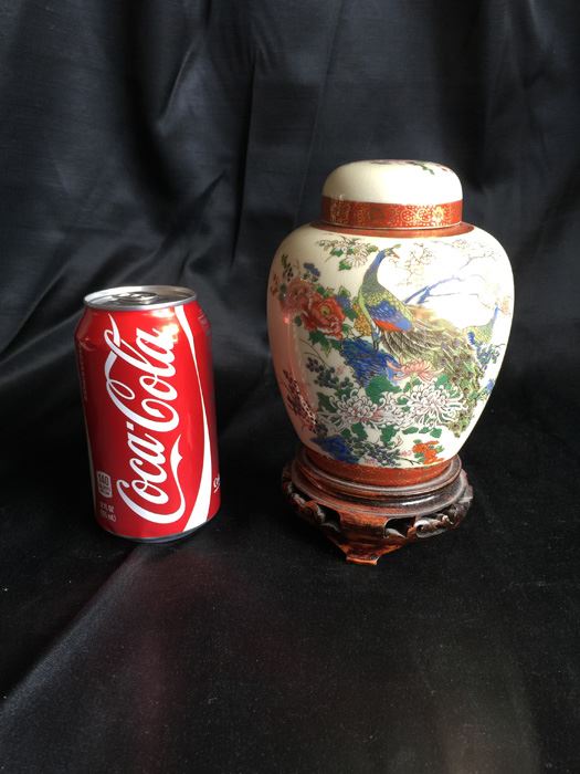 Japanese Satsuma Vase With Lid Signed