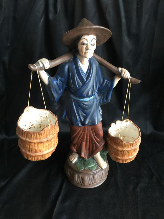 Large Asian Figure Statue Signed Reyes