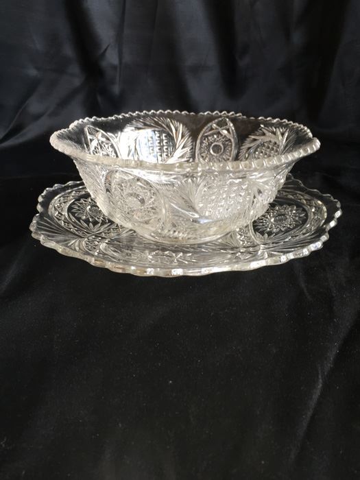Cut Glass Bowl And Plate [Photo 2]