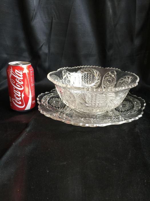 Cut Glass Bowl And Plate