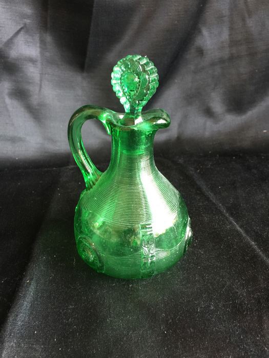 Green Glass Pitcher With Stopper [Photo 3]