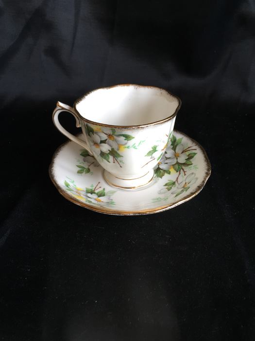 Royal Albert White Dogwood Cup And Saucer [Photo 1]