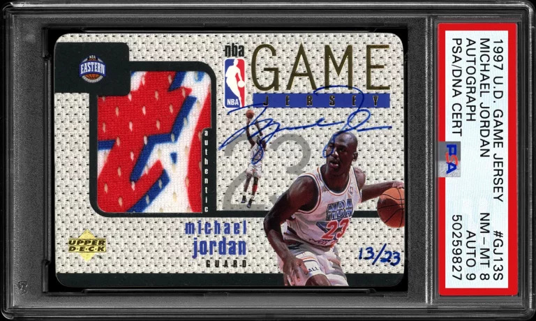 1997-98 Signed Michael Jordan Game Worn All Star Jersey Card