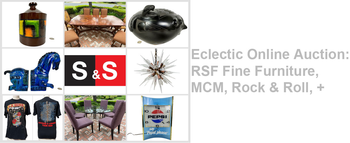 Eclectic Online Auction: Featuring Fine Furniture From Rancho Santa Fe, MCM, Rock & Roll & More